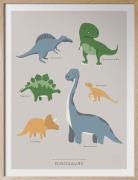 Dinosaurs - På Engelska Home Kids Decor Posters & Frames Posters Multi...