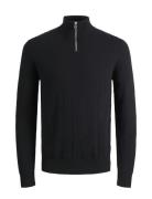 Jack & J S Jjeemil Knit Half Zip Noos Svart