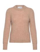 Selected Femme Slfglowie Ls Knit O-Neck B Beige