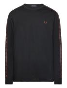 Fred Perry L/S Laured Taped Tee Svart