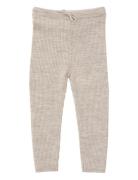 Copenhagen Colors Merino Classic Rib Leggings W. Drawstrings Beige