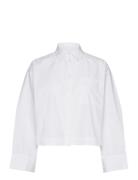 Selected Femme Slfastha Ls Cropped Boxy Shirt B Vit