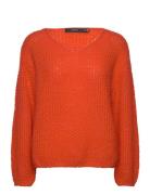 Vero Moda Vmerin Structure Ls V-Nk Pullover Ga Boo Orange