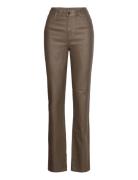 Vila Vicommit Coated Hw Straight Pant-Noos Brun