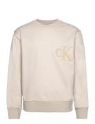 Calvin Klein Jeans Ck Chenille Crew Neck Kräm