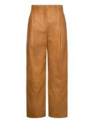 GANT D1. Pleated Leather Pants Brun