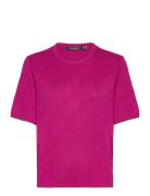 Lauren Ralph Lauren Monogram Jacquard Short-Sleeve Sweater Rosa