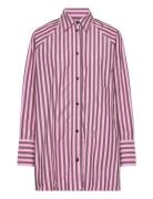 Ganni Stripe Cotton Over Raglan Shirt Multi/patterned