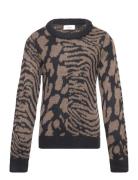 Vero Moda Girl Vmvera Animal Ls O-Neck Pullover Girl Svart