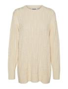 Vero Moda Vmmathilde Cable Long Knit Jumper D2 Beige