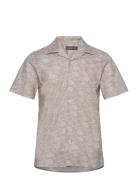 Morris Printed Short Sleeve Shirt Beige