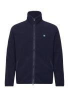 Double A By Wood Wood Jay Patch Zip Fleece Marinblå