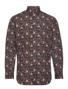 Selected Homme Slhslim-Paise Aop Ls Shirt Ex Svart