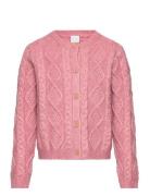 Lindex Cardigan Cabel Knit Rosa