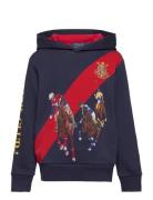 Ralph Lauren Kids Fleece Graphic Hoodie Marinblå