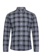 Lindbergh Twisted Yarn Checked Shirt L/S Marinblå