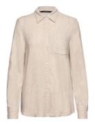 Vero Moda Vmvera Ls Linen Over D Shirt Beige