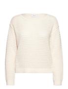 Vila Vibellisina Boatneck L/S Knit Top - Noos Kräm