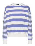 Polo Ralph Lauren Striped Organic Cotton Terry Sweatshirt Vit