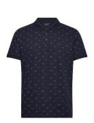 Tom Tailor Allover Printed Polo Marinblå