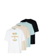 Jack & J S Jorlafayette Tee Ss Crew Neck 2 4Pk Mp Vit