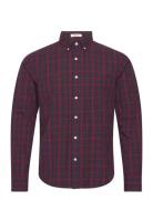 GANT Reg Ut Archive Poplin Tartan Shirt Burgundy