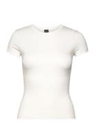 Gina Tricot Soft Touch Short Sleeve Top Vit