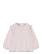 Mango Long -Sleeved T-Shirt With Ruffles Rosa