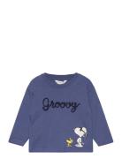 Mango Snoopy Long-Sleeved T-Shirt Blå