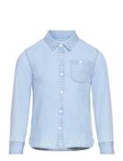 Mango Cotton Denim Shirt Blå