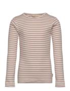 Petit Piao T-Shirt L/S Modal Striped Beige