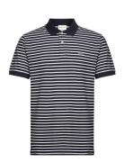 GANT Striped Ss Pique Polo Blå