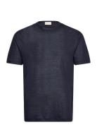 GANT Linen Ss T-Shirt Marinblå