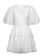 Malina Elvira V-Neck Mini Dress Vit