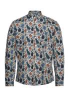 Lindbergh Aop Plain Shirt L/S Multi/patterned