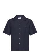 Percival Short Sleeve Cuban Shirt Marinblå