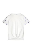 Mango Embroidered Short-Sleeved T-Shirt Vit