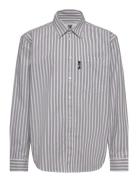 Double A By Wood Wood Oli Junior Striped Shirt Gots Grå