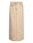 REMAIN Birger Christensen Maxi Denim Skirt Beige