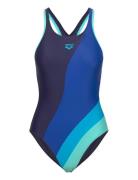 Arena Women's Arena Waves Profile Swimsuit Swim Pro Back Marinblå