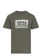 Jack & J S Jcologan Ss24/25 Tee Ss Crew Neck Ss Jnr Khaki Green