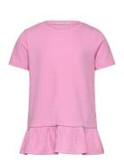 Tom Tailor Volant Rib T-Shirt Rosa