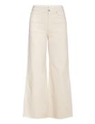 Mango Mid Waist Culotte Jeans Beige