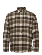 Selected Homme Slhregowen-Flannel Shirt Ls Check Khaki Green