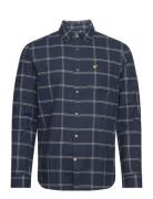 Lyle & Scott Windowpane Shirt Marinblå