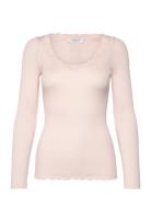 Rosemunde Rwbabette Ls U-Neck Lace Top Rosa