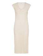 Vila Visolira V-Neck Cap Sleeve Dress Kräm
