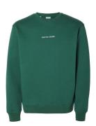 Selected Homme Slhhankie Logo Crew Neck Sweat Noos Grön