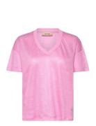 MOS MOSH Casa V-Ss Foil Tee Rosa