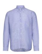 Oscar Jacobson Reg Fit Bd Signature Linen Blå
